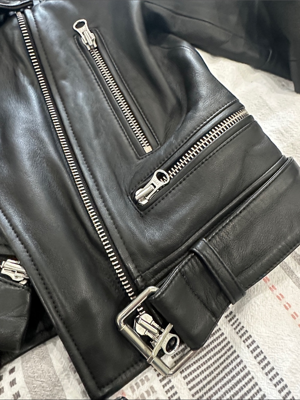 Nasty Gal Black 💯 Leather Moto Jacket with Silver Hardware - Picture 5 of 9